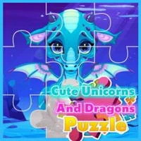 Cute Unicorns and Dragons Puzzle game screenshot