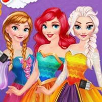 Disney Princesses Rainbow Dresses game screenshot
