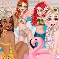 Princesses Chillin At The Pool game screenshot