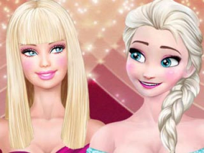 Super models Elsa and Barbie game screenshot