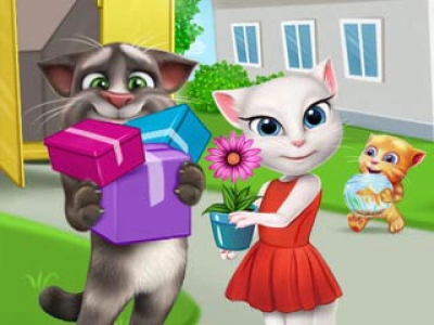 Talking Cats Move to a New House game screenshot